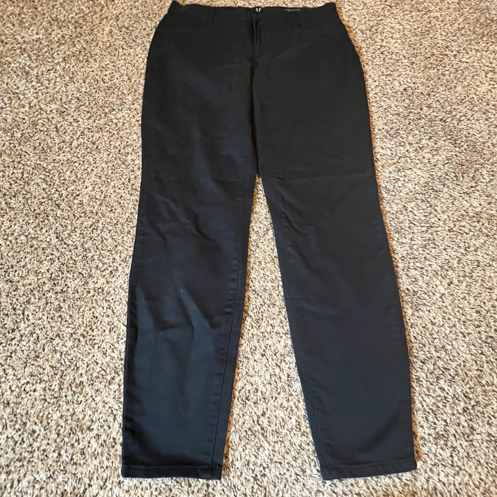 Gap Womens Stretch Skinny Pants Black Cotton Blend Trousers Size 14 QLP1122S